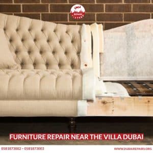 Professional furniture restoration near The Villa Dubai