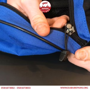 Restored duffel bag ready for use after professional repair