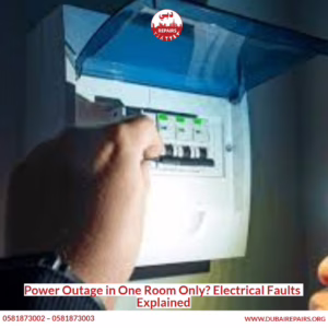 Restored electrical panel after professional electrician repair in Dubai
