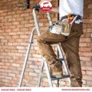 Imported renovation materials and tiles stored on-site in Dubai