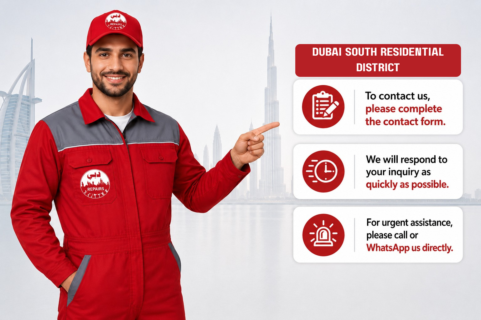 Customer service pointing toward scheduling integration for Dubai South Residential District